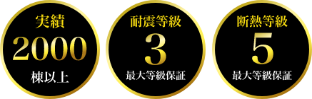 施工実績2000以上・耐震等級3・断熱等級4